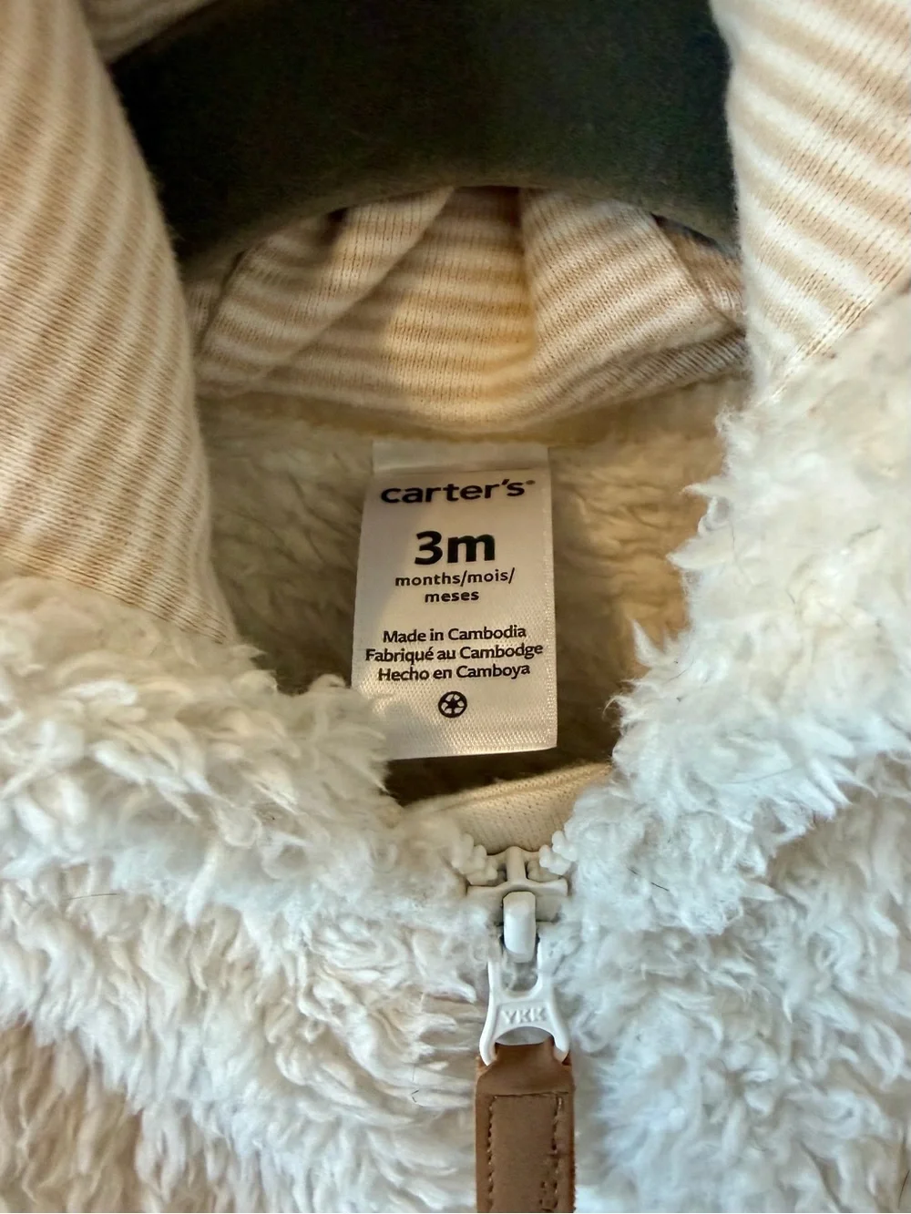 Carter's Cream One-Piece Footie with Hooded Ears